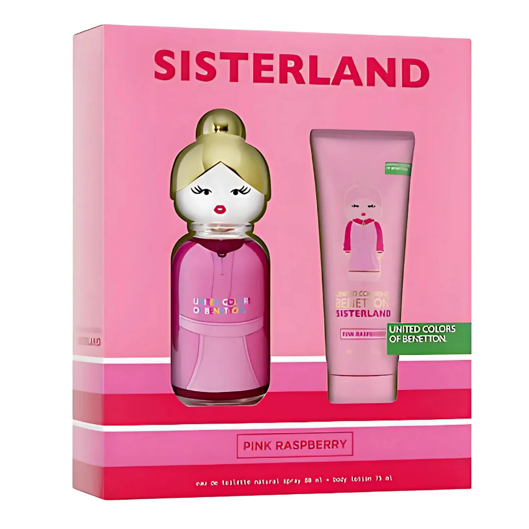 Benetton Sisterland Pink Raspberry Estuche Edt 80 ml + Loción 75 ml MUJER